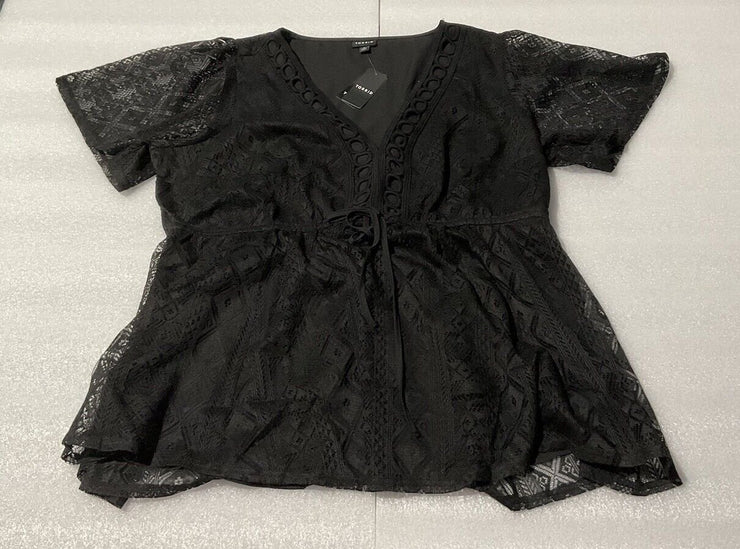 Torrid Black Lace Blouse Size 2X
