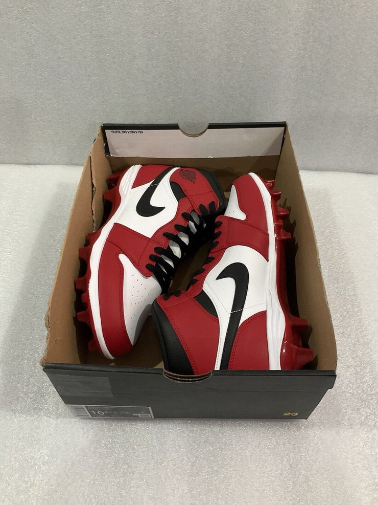 Men’s Nike Jordan 1 Mid TD Cleats Red Black White Size 10.5