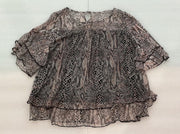 NY Collection Women’s Pink Black White Leopard Shirt
