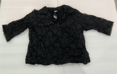 Vintage Women’s INC Black Floral Lace Elbow Sleeve Shirt Size 3X