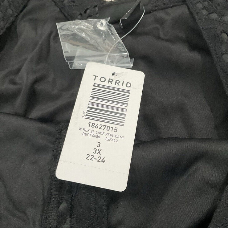 Torrid Black Lace Ruffle Cami Tank Top Size 3X