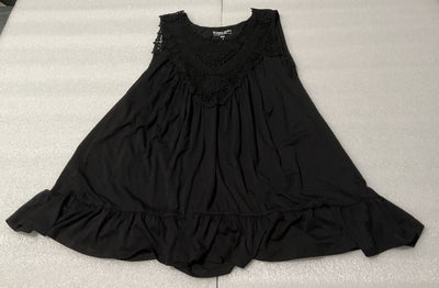 Torrid Black Supersoft Crew Neck Lace Yoke Tank Size 2X