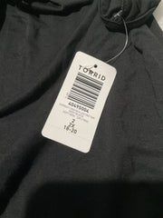 Torrid Black Supersoft Crew Neck Lace Yoke Tank Size 2X
