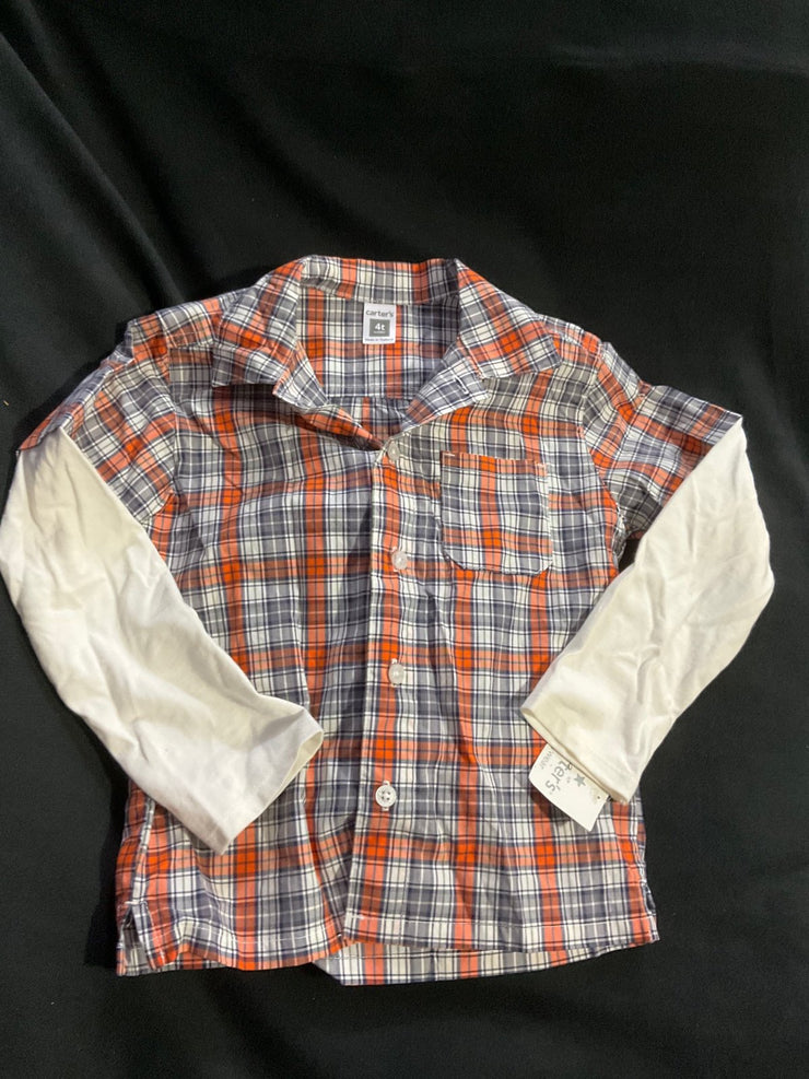 Carter’s Orange Plaid Button Down Shirt