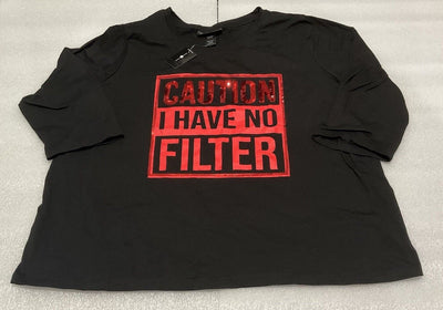 Ashley Stewart Caution I Have No Filter Shirt Size 26/28