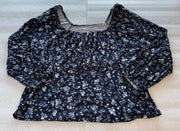 Lane Bryant Navy Blue Floral Off Shoulder Top Size 26/28