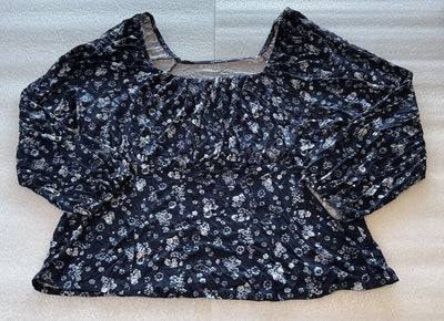 Lane Bryant Navy Blue Floral Off Shoulder Top Size 26/28