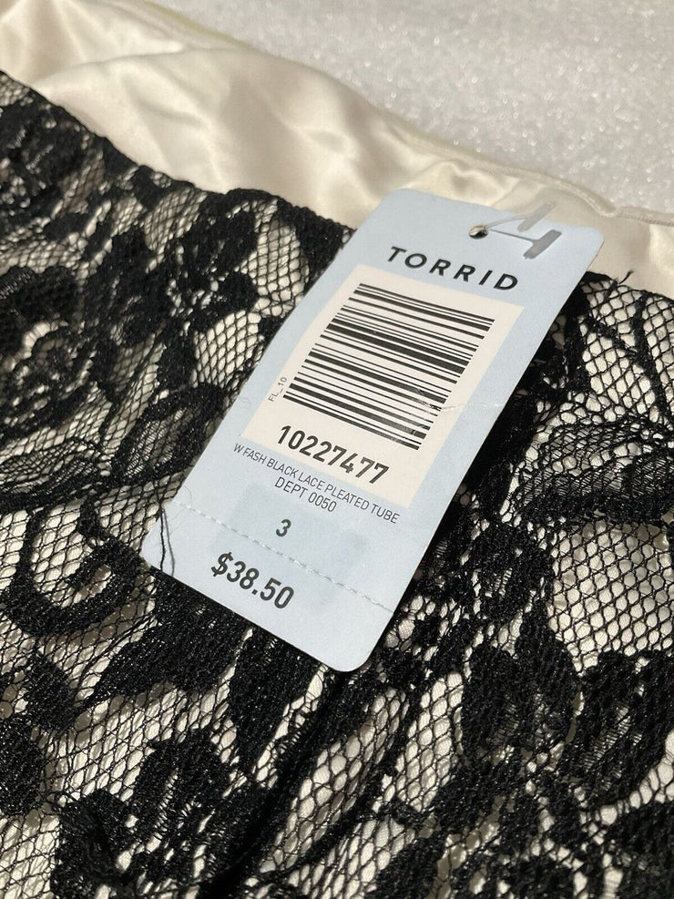Torrid White Black Lace Tube Top Size 3X