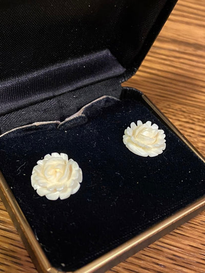 White Rose Earrings