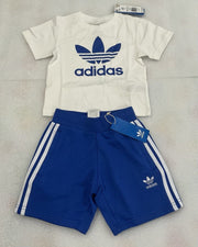 Adidas Kid’s Blue White Tee Shorts Set Size 4T