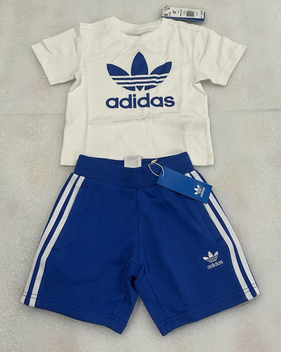 Adidas Kid’s Blue White Tee Shorts Set Size 4T