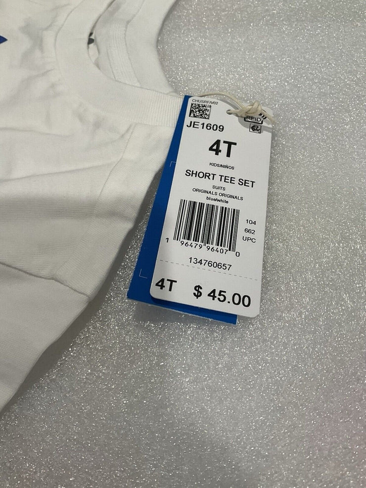 Adidas Kid’s Blue White Tee Shorts Set Size 4T