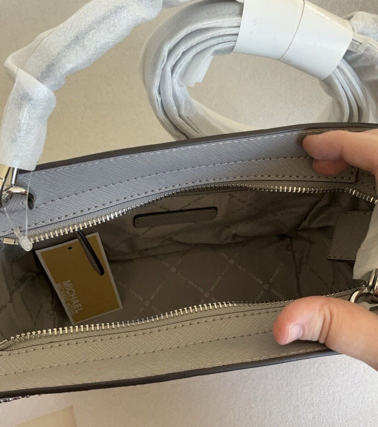 Michael Kors Grey Silver Selma Stud Medium Messenger Bag