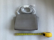 Michael Kors Grey Silver Selma Stud Medium Messenger Bag