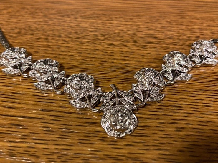 Sterling Silver Rose Necklace
