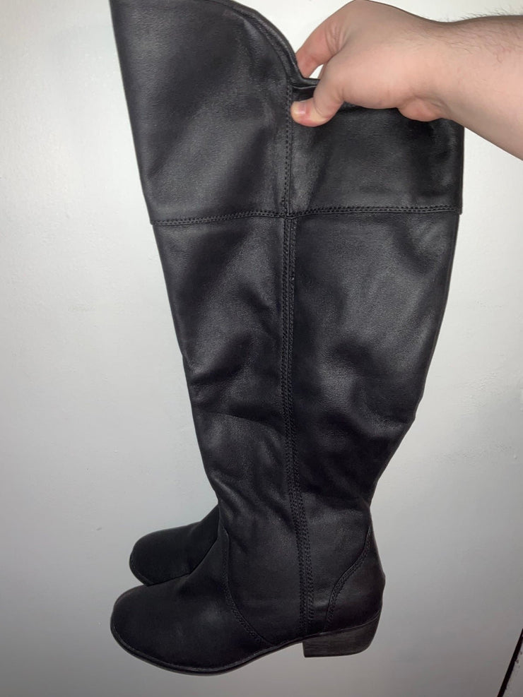 Avenue Over the Knee Black Boots