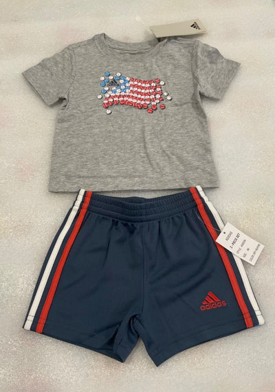 Adidas Kids America Tee and Short Set Size 0-3M 3-6M 6-9M