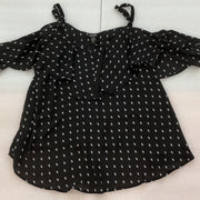 Torrid Black White Diamonds Cold Shoulder Top