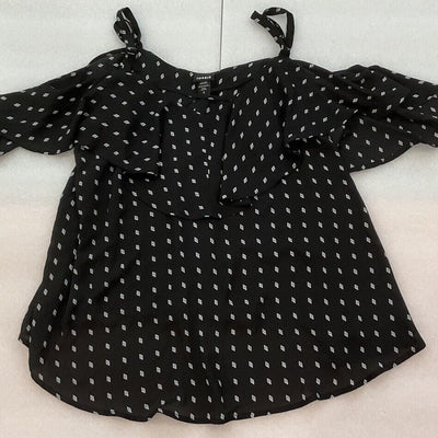 Torrid Black White Diamonds Cold Shoulder Top