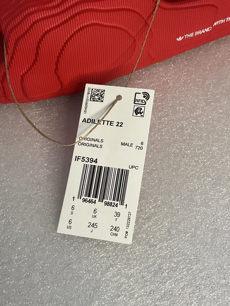 Adidas Adilette 22 Slides Red IF5394 Size 5