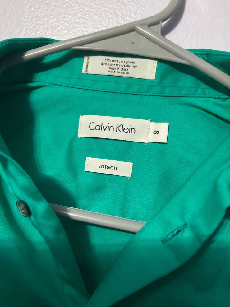 Boys Calvin Klein Green Dress Shirt