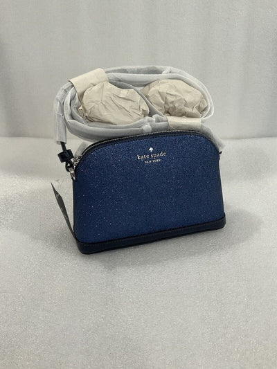 Kate Spade Glitter Tinsel Parisian Navy Blue Dome Bag