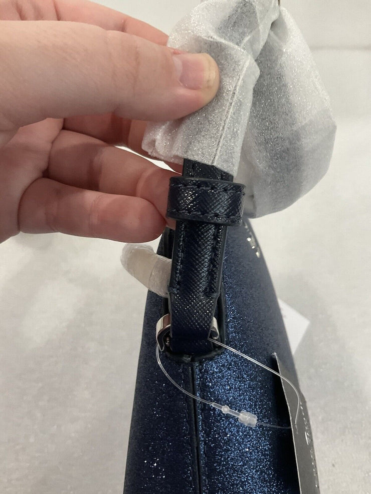 Kate Spade Glitter Tinsel Parisian Navy Blue Dome Bag