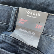 Torrid Blue Bombshell Skinny Jeans Size 24 SHORT