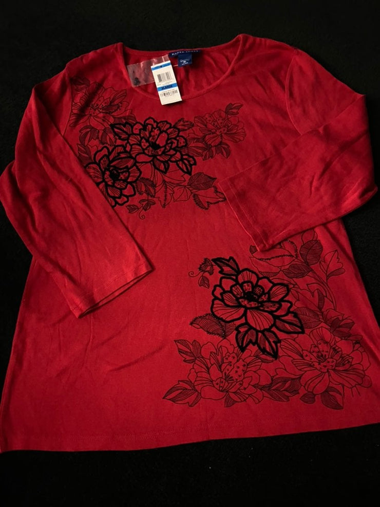 Karen Scott Velvet Rose Shirt