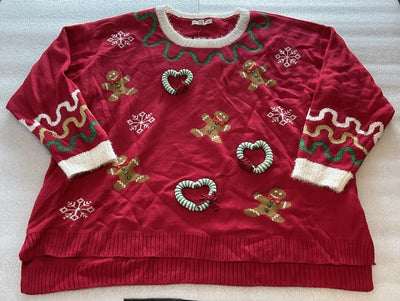 Women’s Kohls Gingerbread Christmas Sweater Size 4X