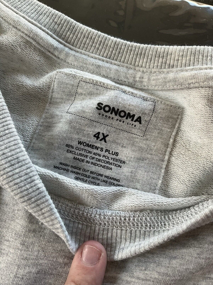Sonoma Grey Green Everyday Sweatshirt Size 4X