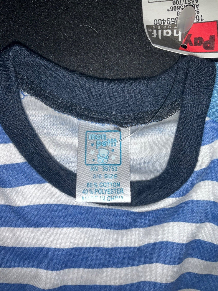 Mon Petit Striped Baby Onesie