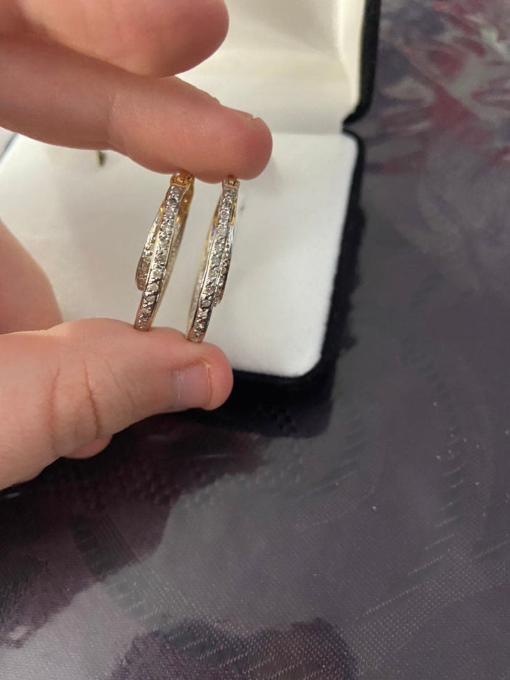 10K Gold and Silver Earrings
