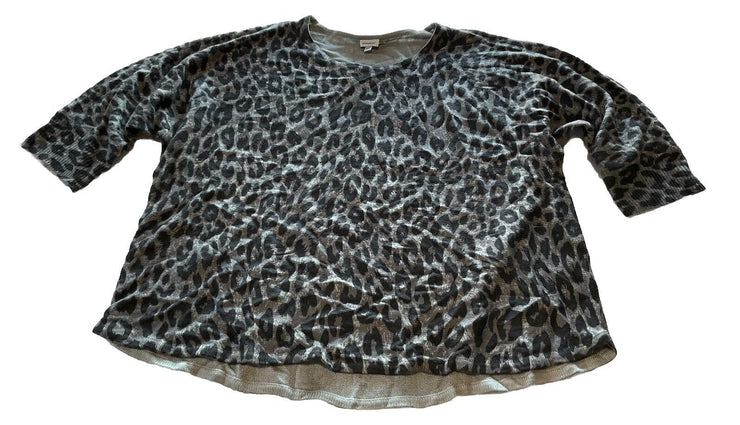 Avenue Grey Leopard Sweater Pullover Size 26/28
