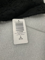 Torrid Black Supersoft Crew Neck Lace Sleeve Long Sleeve T-Shirt Size 3X