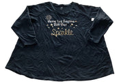 Avenue Never Let Anyone Dull Your Sparkle Black Shirt Size 26/28