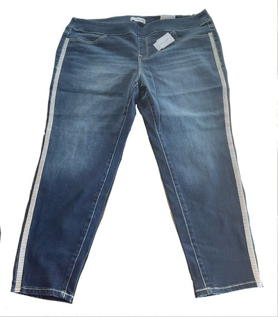 Lane Bryant Rhinestone Blue High-Rise Signature Fit Jegging Size 22 PETITE