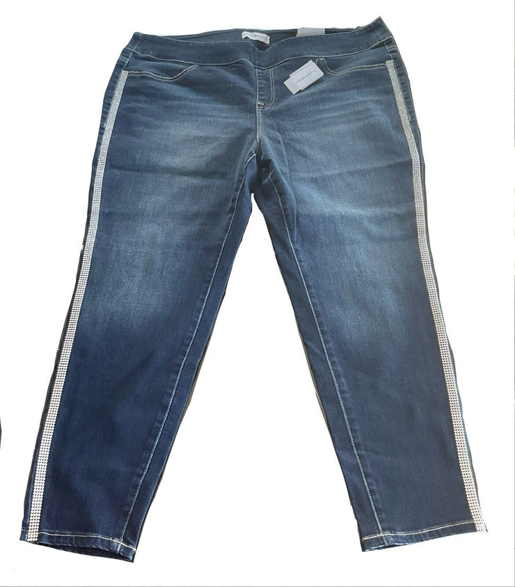Lane Bryant Rhinestone Blue High-Rise Signature Fit Jegging Size 22 PETITE