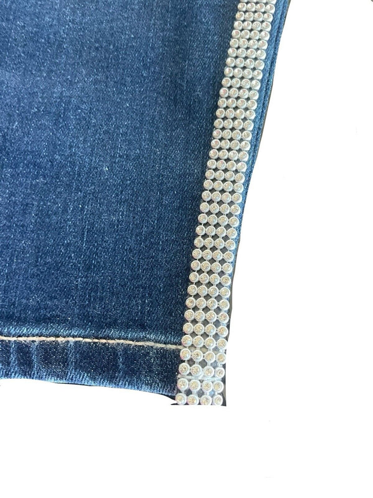 Lane Bryant Rhinestone Blue High-Rise Signature Fit Jegging Size 22 PETITE