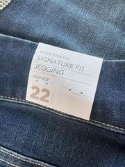 Lane Bryant Rhinestone Blue High-Rise Signature Fit Jegging Size 22 PETITE