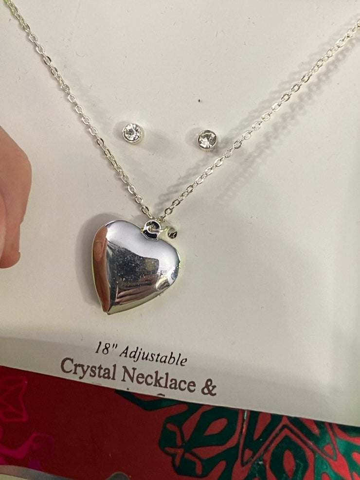 Crystal Heart Jewelry Set