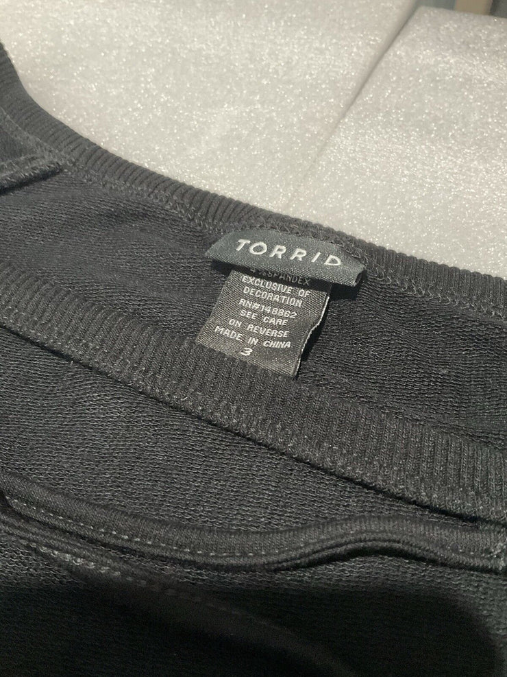 Torrid Black Ring Sweatshirt Size 3X