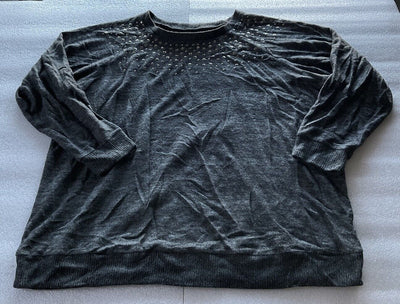 Torrid Grey Silver Studded Sweatshirt Size 4X