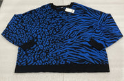 Women’s Bar III Blue Zebra Leopard Sweater Size 4X