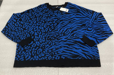 Women’s Bar III Blue Zebra Leopard Sweater Size 4X