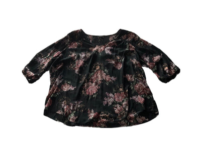 Torrid Pink Rose Gold Black Blouse Size 3X