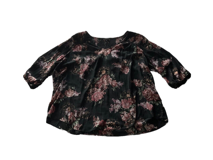 Torrid Pink Rose Gold Black Blouse Size 3X