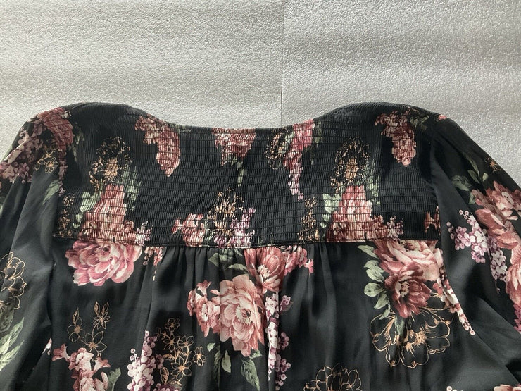 Torrid Pink Rose Gold Black Blouse Size 3X