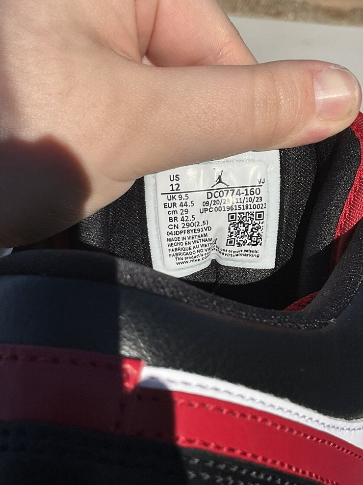 Air Jordan 1 Low Sail Gym Red DC0774-160 Size 12