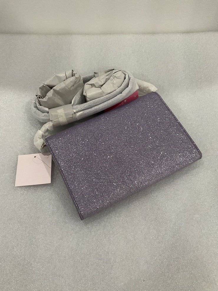 Kate Spade Glitter Tinsel Lilac Frost Flap Envelope Crossbody Bag